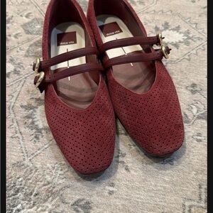Dolce Vita Women's Maroon Double Strap Flats